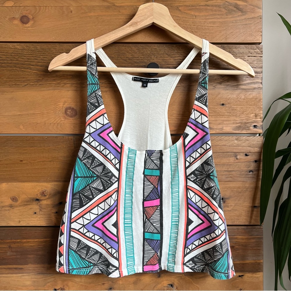 Truly Madly Deeply Aztec Design Tank Top